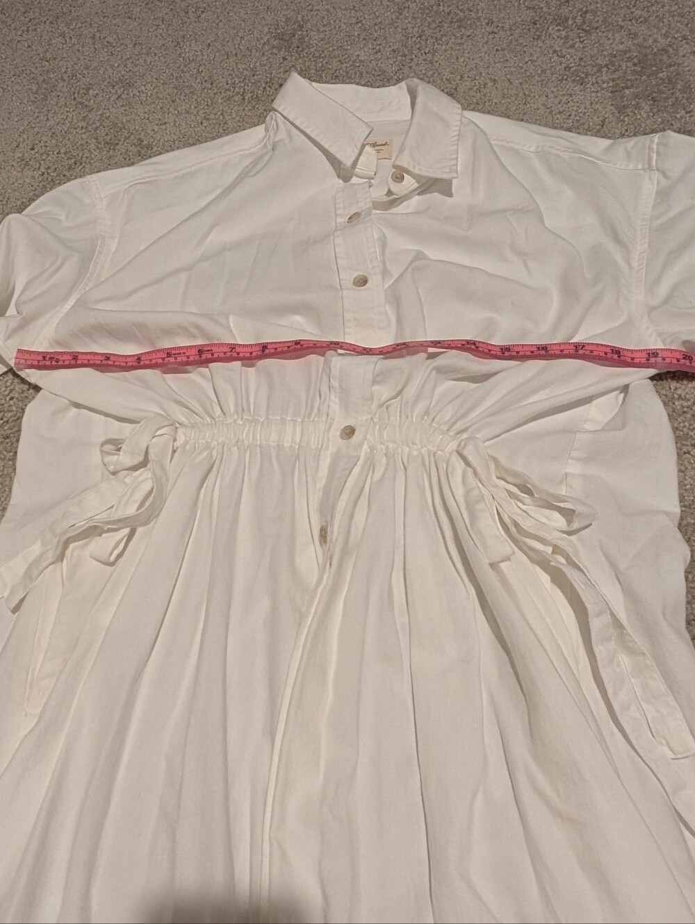 Universal Thread Long Sleeve Cinch Waist Maxi White Shirtdress S - Picture 11 of 13